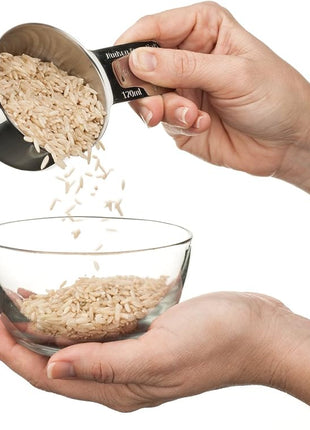 Hudson Essentials Stainless Steel Measuring Cups Set - Stackable Set with Spout