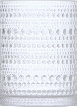 Fortessa Jupiter Beaded Hobnail Glass, 10 Ounce Double Old Fashioned (Set of 4), Clear