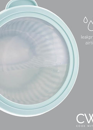 COOK WITH COLOR Prep Bowls with Lids- Wide and Deep Nesting Plastic Small Mixing Bowl Set with Lids, 8 Piece Set - Wide Bowls, Teal