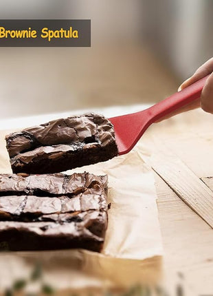 Silicone Spatula Set, 600°F Heat Resistant Silicone Spatula Turner Flipper for Cooking, Non Stick and Non Scratch Kitchen Utensils for Eggs & Pancakes, 4 Pack, Red