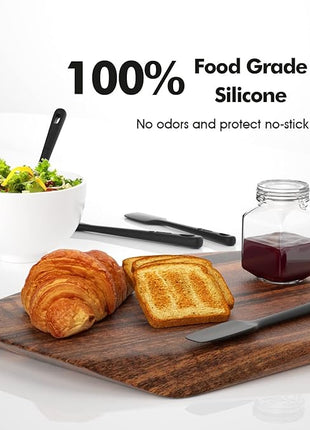 4 Pieces Silicone Spatula Set, Food Grade Rubber Spatula, Upgrade Strong Handle with Ergonomic Grip, Heat Resistant for Nonstick Cookware, Cooking