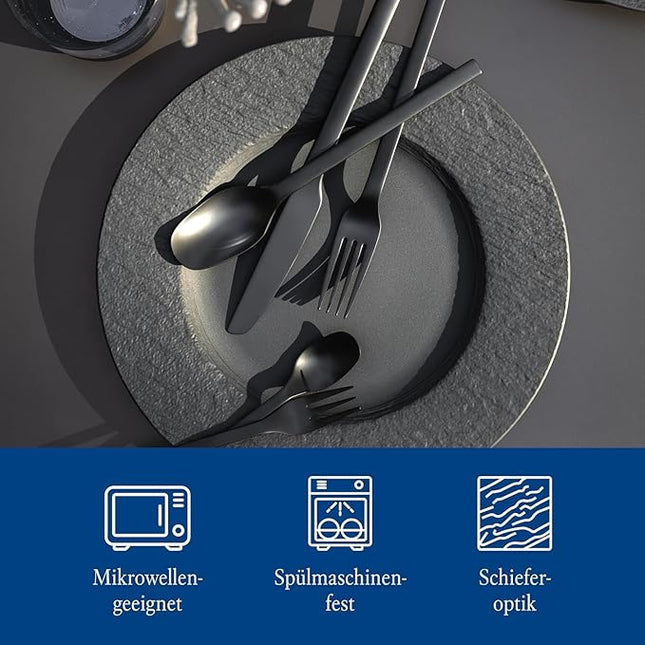 Villeroy & Boch Manufacture Rock Dinner Plate, 10.5 in, Premium Porcelain, Black