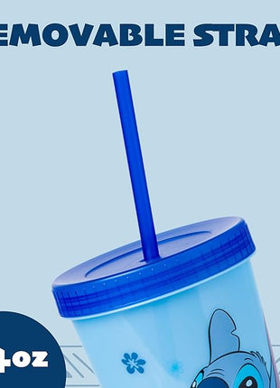 Silver Buffalo Disney Lilo and Stitch Angel Coconut Flowers 2 Pack Color Change Plastic Tumbler, 24-Ounce