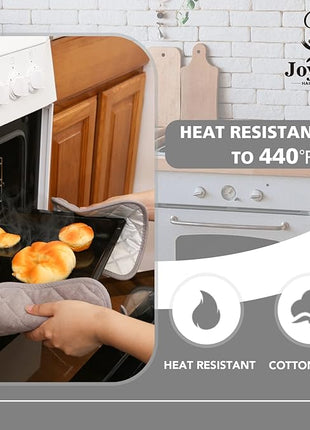 Joyhalo 6 Pack Pot Holders for Kitchen,Cotton Oven Holder with Great Heat Resistance,Non Slip Hot Pads for Kitchen Clearance,Grey