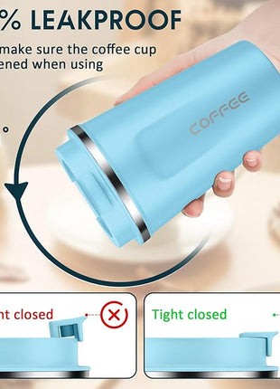 CS COSDDI 12 oz Stainless Steel Vacuum Insulated Tumbler - Coffee Travel Mug Spill Proof with Lid - Coffee Cups for Keep Hot/Ice Coffee,Tea and Beer