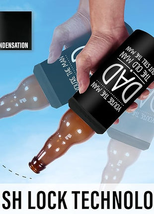 SANDJEST 4-in-1 Dad Tumbler Gifts for Dad from Daughter Son - 12oz Funny Old Man Dad Can Cooler Tumblers Cup - Stainless Steel Insulated Cans Coozie Christmas, Birthday, Father's Day Gift