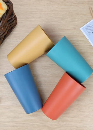 Homienly Wheat Straw Cups Plastic Cups Unbreakable Drinking Cup Reusable Dishwasher Safe Water Glasses Plastic Stackable Water Tumblers in Multi color(20 OZ 8 PCS)