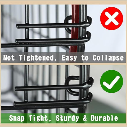 X-cosrack Metal Wire Basket Organizers Foldable & Wall Mounted Freezer Organizer Bins with Handles 4 Pack- Extra Large Mesh Bin for Pantry Organization Kitchen Laundry Closet Garage Patent Design