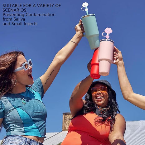 6Pc Straw Cover for Stanley Cup, Silicone Straw Topper for Stanley Cup 30&40oz with Tumblers, 10mm 0.4in Lid Accessories (Reusable)