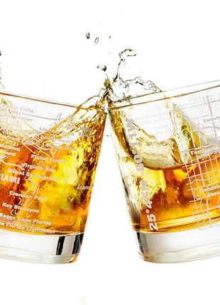 Greenline Goods Whiskey Glasses - 10 Oz Tumbler Set for Miami lovers, Etched with Miami City Map Old Fashioned Rocks Glass - Set of 2