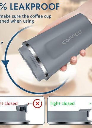 CS COSDDI 12 oz Stainless Steel Vacuum Insulated Tumbler - Coffee Travel Mug Spill Proof with Lid - Coffee Cups for Keep Hot/Ice Coffee,Tea and Beer