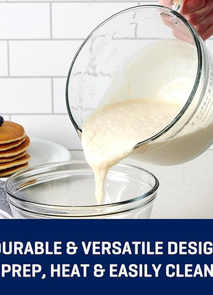 Anchor Hocking Batter Bowl, 2 Quart Glass Mixing Bowl with Red Lid