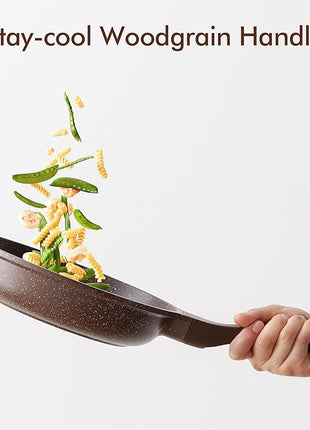 SENSARTE Nonstick Frying Pan Skillet, Non Stick Omelette Pan, Healthy Stone Cookware Chef's Pan PFOA Free, Toffee Brown (8 Inch)