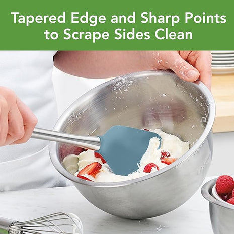 Tovolo Flex-Core Stainless Steel Handled Spatula, Heat-Resistant & BPA-Free Silicone Turner Head, Safe for Cast Iron & Non-Stick Cookware, Dishwasher-Safe: Home & Kitchen