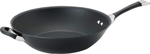 Circulon Symmetry Hard Anodized Nonstick Stir Fry / Wok Pan with Helper Handle - 14 Inch, Black