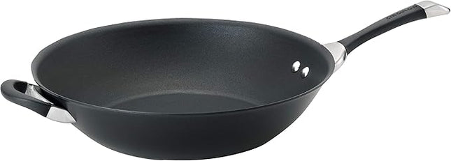 Circulon Symmetry Hard Anodized Nonstick Stir Fry / Wok Pan with Helper Handle - 14 Inch, Black