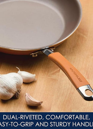 Rachael Ray Cucina Nonstick Cookware Pots and Pans Set, 12 Piece, Pumpkin Orange