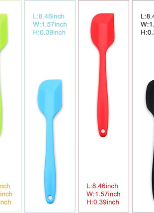 4-Piece Silicone Spatula, Heat-Resistant Non-stick Rubber Spatulas with Stainless Steel Core