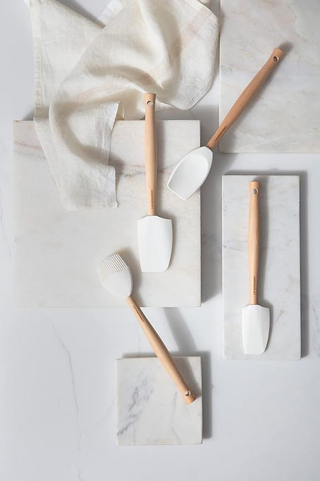 Le Creuset Silicone Craft Series Spatula Spoon, 11 3/8" x 2 1/8", White, Large