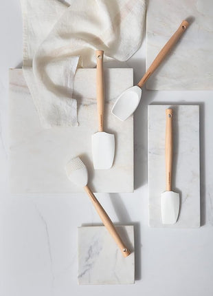 Le Creuset Silicone Craft Series Small Spatula, 11 1/8" x 1 3/4", White