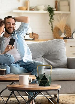 Toptier Mini Tea Kettle, Super Small Palm-sized Teapot, Stovetop Safe Japanese Cast Iron Tea Kettle, Diamond Design Tea Pot with Removable Infuser for Loose Tea, 11 Ounce (325 ml), Dark Green