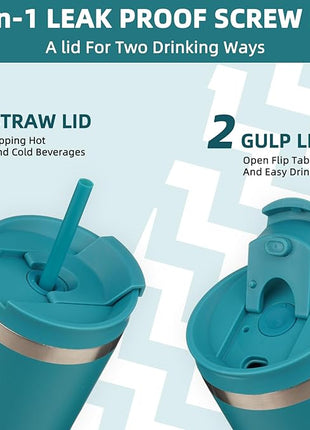 BJPKPK 22oz Tumbler With lid And Straw Stainless Steel Travel Coffee Mug Insulated Tumblers Cups,Laguna