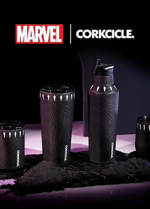 Corkcicle Classic Coffee Mug - Triple Insulated Stainless Steel for Travel - Shatter-Proof Lid - Keeps Drink Hot Over 3 Hours - Holiday Mug Gift - Great for Gifting Warmth - 16 oz - Black Panther
