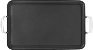 Cuisinart Double Burner Griddle, Chef's Classic Nonstick Hard Anodized, Stainless Steel, 655-35 13-Inch x 20-Inch