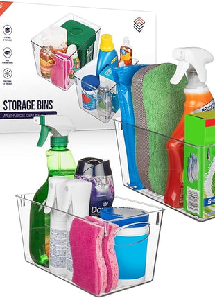 ClearSpace Clear Plastic Storage Bins – Perfect Kitchen Organization and Storage or Pantry Storage – Fridge Organizer, Pantry Organization and Clear Storage Bins, Cabinet Organizers