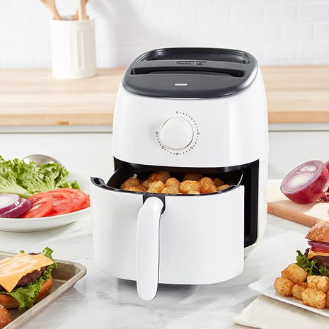 DASH Tasti-Crisp™ Express Air Fryer Oven, 2.6 Qt., White – Compact Air Fryer for Healthier Food in Minutes, Ideal for Small Spaces - Auto Shut Off, Analog, 1000-Watt