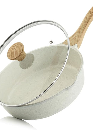 SENSARTE Nonstick Ceramic Saute Pan 10 Inch/3.5QT, Non-toxic Deep Frying Pan Skillet with Lid, Healthy Jumbo Cooker, Stay Cool Handle, Induction Compatible, PFOA & PFAS Free