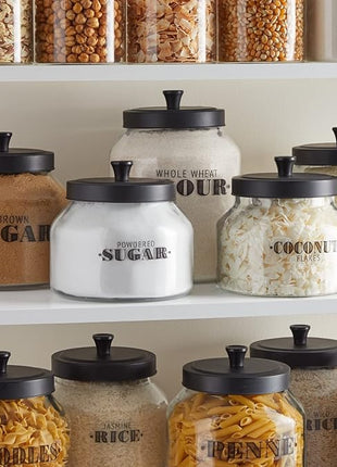 Talented Kitchen Clear Vinyl Pantry Labels for Food Containers - Waterproof & Repositionable for Kitchen Jars - Farmhouse Pantry Organization - Preprinted Baking Labels - Pack of 154, Assorted Sizes