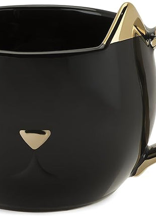 Pinky Up Chloe Black Cat Ceramic Coffee Mugs, Hot Tea Cups, Cute Travel Mug, Latte Cup, Drinking Glasses for Chocolate, Milk, Cocktails, Mocktails, Home Kitchen, 12 oz, Set of 1