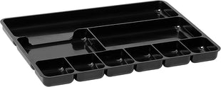 Rubbermaid Regeneration 9-Section Drawer Organizer, Plastic, 14 x 9.125 x 1.125 Inches, Black (45706)