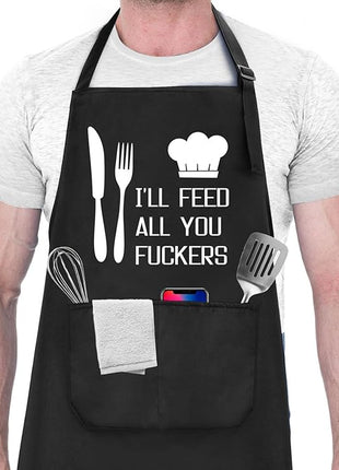 Funny Cooking Aprons for Men Gifts for Dad Husband Boyfriend Brother Unique Birthday Gifts for Men Women BBQ Grilling Apron