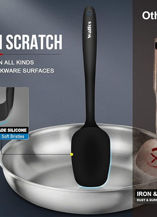 Walfos Mini Silicone Spatula Set of 3（600°F), Heat Resistant small Kitchen Silicone Spatulas, Strong Steel Core and One-Pieces Seamless Design, for Cooking Mixing & Baking,BPA Free & Dishwasher Safe