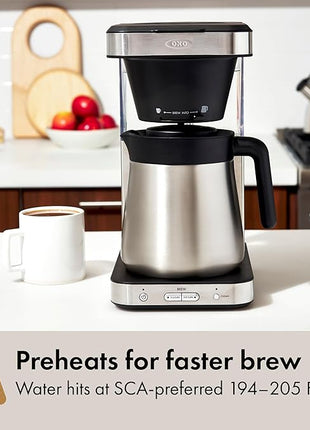 OXO Brew 8-Cup Coffee Maker - Single-Serve & Carafe, Thermal Stainless Steel, SCA Certified