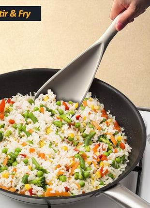 Silicone Spatula Spoon, Great for Both Cooking and Serving Durable BPA-Free Matte Black Silicone, Seamless Design, Safe for Nonstick Cooking Surfaces, 2-Pcs, Khaki