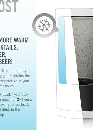 HOST Highball Cocktail Freeze Tumbler, Frozen Cocktail Glass, Double Walled Insulated Iced Coffee Tumbler, BPA Free Drink Cooler, 10 oz., Black