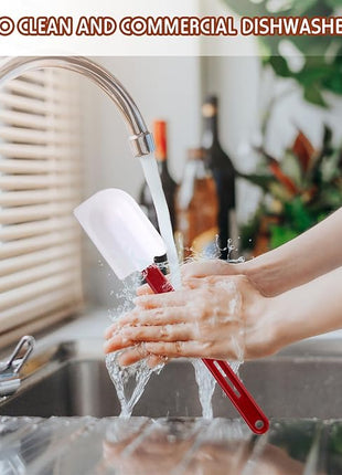 Set of 3 High Temp Silicone Spatulas Heat Resistant Rubber Commercial Heavy Duty Silicone Scraper Spatula with Handle for Kitchen Baking Cooking(14 x 3 Inches,Spatula)