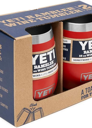 YETI Rambler 10 oz Wine Tumbler, Vacuum Insulated, Stainless Steel, 2 Pack