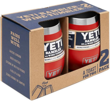 YETI Rambler 10 oz Wine Tumbler, Vacuum Insulated, Stainless Steel, 2 Pack