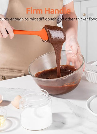 U-Taste Silicone Spatula Set with 600 Degrees Fahrenheit Heat Resistant (Orange)