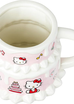Silver Buffalo Sanrio Hello Kitty Cake Ceramic 3D Sculpted Mug, 20 Ounces