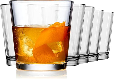 Libbey Bar Essentials Double Old Fashioned Glasses, 12 oz, Clear Restaurant Quality Drinking Glasses Set of 6, Modern Rocks Glass Set for Everyday Use