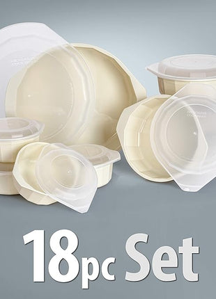 LaCuisine 18 Piece Microwave Cookware Set, White