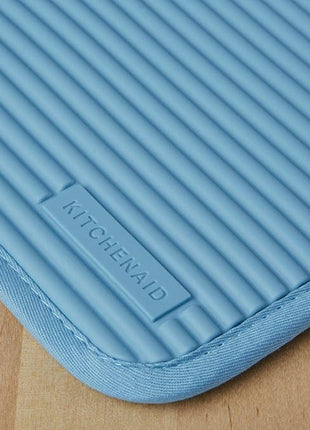 KitchenAid Ribbed Soft Silicone Pot Holder 2-Pack Set, Blue Velvet, 7"x9"