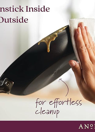 Anolon Advanced Home Hard Anodized Nonstick Frying Pan, 14.5 Inch – Large Skillet with Helper Handle, 14 Inch Nonstick Frying Pan, Durable Cookware - Onyx