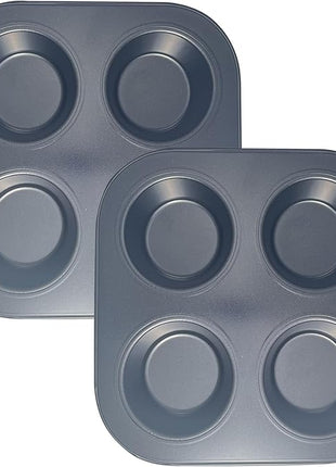 Air Fryer Muffin Pan, Nonstick Cupcake Baking Pan for Counter Top Oven Small Oven, Black, 2 Pack