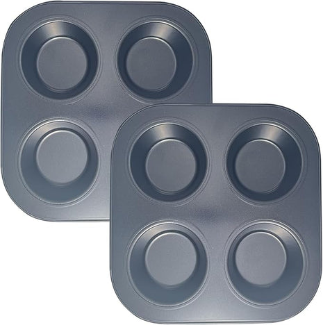 Air Fryer Muffin Pan, Nonstick Cupcake Baking Pan for Counter Top Oven Small Oven, Black, 2 Pack